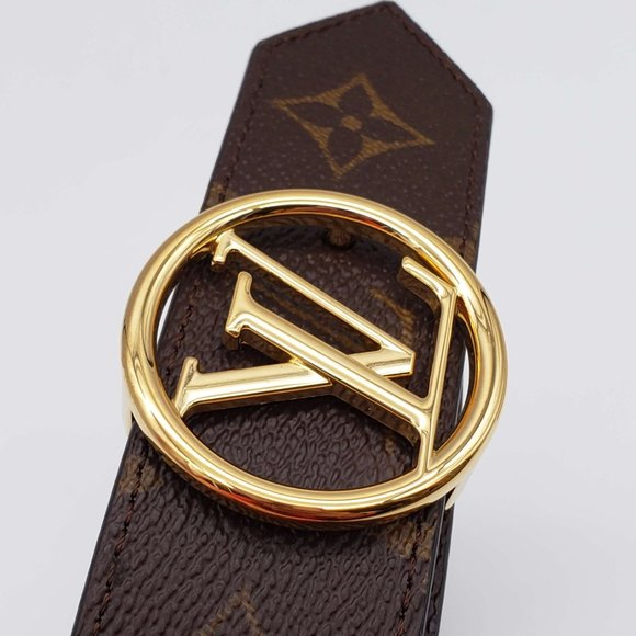 100% Authentic Louis Vuitton Circle Reversible Canvas and Leather Belt 85 - Picture 10 of 13